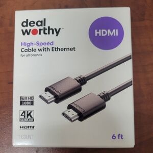 Deal Worth HDMI High Speed Cable With Ethernet 6 Ft Nwt